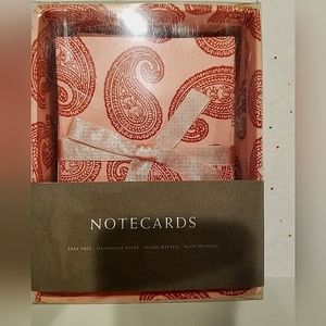 Set of 8 Red and Pink paisley notecards and envelopes. NIB